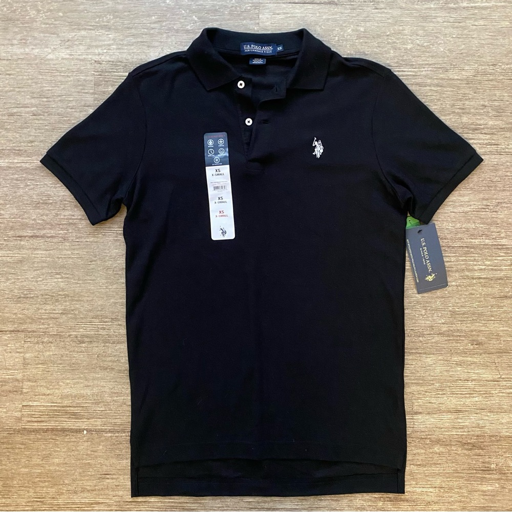 New with Tags U.S. Polo Assn. Black Polo Shirt
